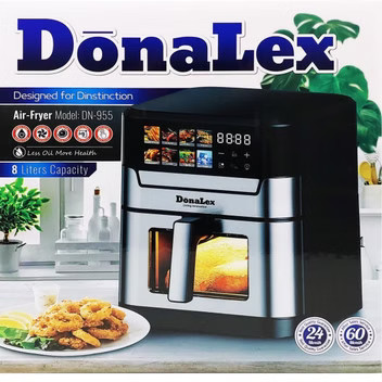 سرخکن رژیمی 8 لیتری استیل دیجیتال دوکاسه دونالکس DN 955